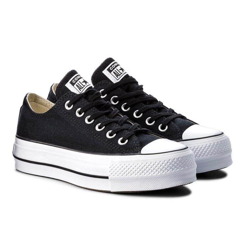 אולסטאר סניקרס פלטפורמה בד בצבע שחור לנשים-Converse All Star-35-נאקו